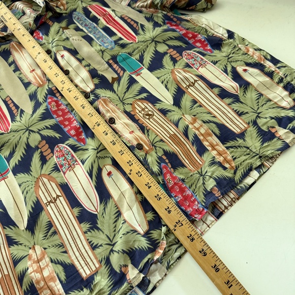VTG Reyn Spooner Tropical Surfboard Print Hawaiian Button Shirt Mens Large Flaws - Picture 7 of 7